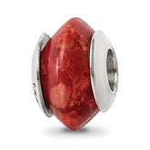 Sterling Silver Reflections Bamboo Coral Stone Bead